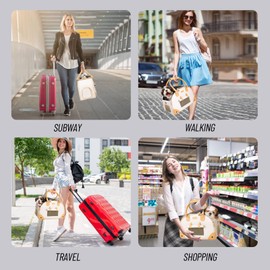 Johomviin Dog Carrier, Cat Carrier, Pet Carrier, Foldable Premium PU Leather Dog Purse, Portable Tote Bag Carrier for Small to Medium Cats and Small Dogs（Creamy White -Small）