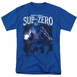 Mortal Kombat X Sub-Zero Unisex Adult T-Shirt for Men and Women, Royal, Medium