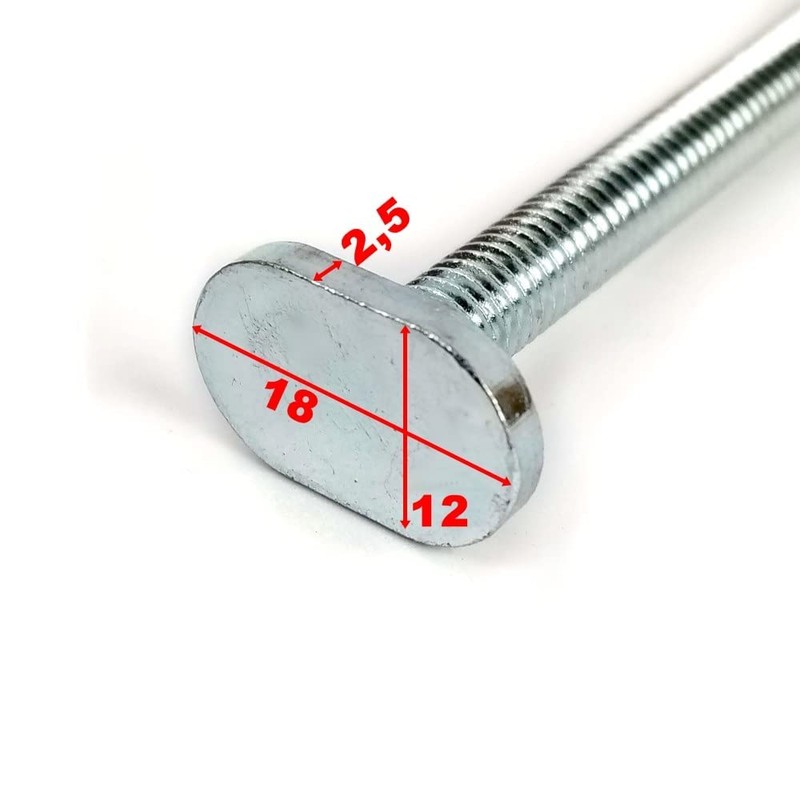 Set of 30 T-bolts, set of T-bolts, M6 thread: 10