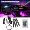 QUAYUB For JEEP 4pcs LED RGB Car Interior Atmosphere Light