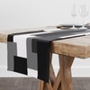 Black Grey Table Runner White Gray Modern Abstract Geometric Kitchen