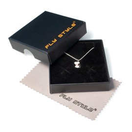 Fly Style Dog Pendant for Children/Girls/Women with Chain Silver Children's Jewellery Girls, Sterling Silver