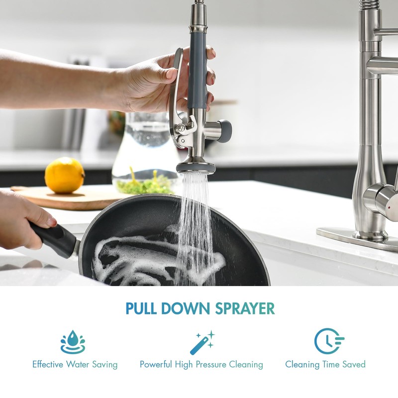 GIMILI Kitchen Faucet with Pull Down Sprayer Single Handle High