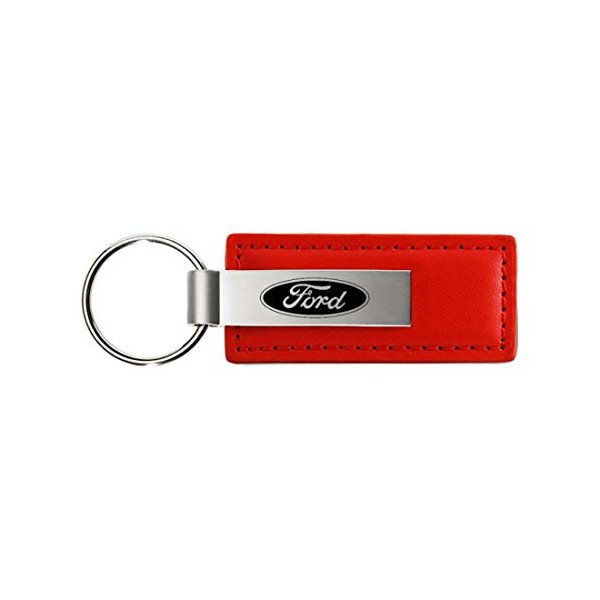 Au-Tomotive Gold, INC. Ford Red Leather Key Chain