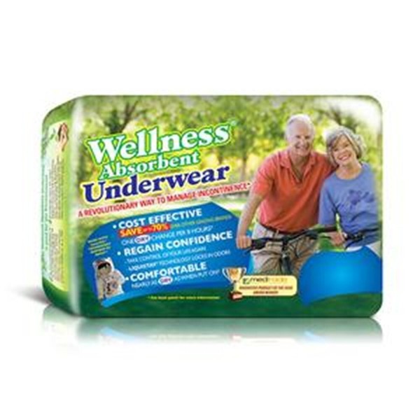 UNIQUE WELLNESS Wellness Absorbent Underwear Medium 19" to 30" Waist