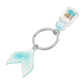 PLAFOPE Ocean Style Mermaid Tail Keychain with Drift Bottle Pendant Ocean Themed Keyring for Bags Backpacks and Purses Decorative Key Chain Ornament for Sea Lovers
