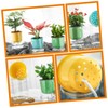 Kisangel Lazy Self Watering Flower Pots 3 Pack Round Glass-Like