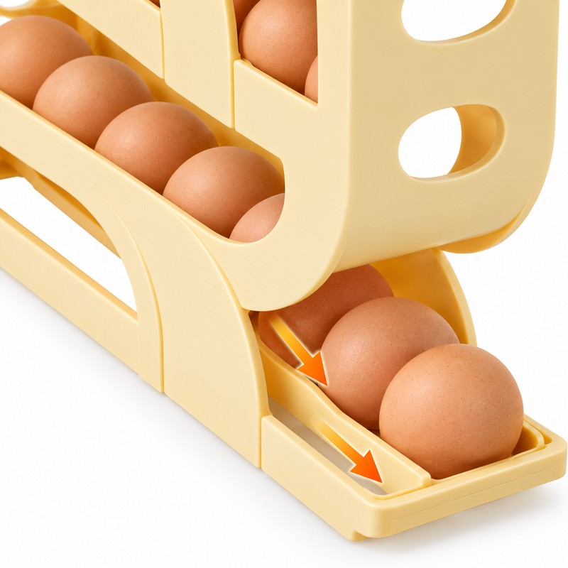 Automatic Egg Roller Storage Box for Refrigerator Organization – Space-Saving