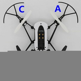 2 Pairs 65MM Black+White Blade Propeller for Parrot Mini Drone 3 Mambo Swing RC Quadcopter