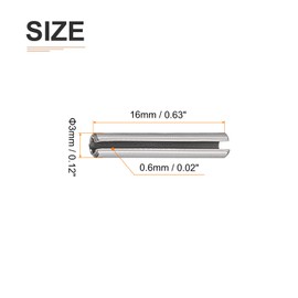 DTGN 3mmx16mm(DXL) Slotted Spring Pin - 20Pack - Good for Home Machine Fastener - 304 Stainless Steel Spring Dowel Tension Roll Pin - Silver