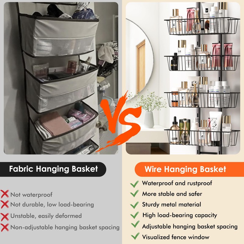 LUXEAR Over the Door Pantry Organizer, 6-Tier Adjustable Over the