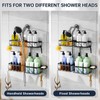 Kadolina Shower Caddy Hanging for Handheld Showerheads, Rustproof Stainless Steel