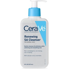 CeraVe Salicylic Acid Cleanser - 8 onzas Renovación de lavado facial exfoliante con vitamina D para pieles ásperas y con baches El embalaje puede variar