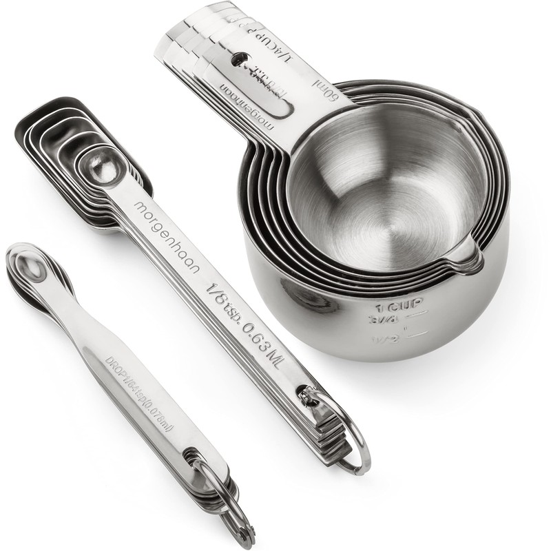 Morgenhaan Heavy-Duty 304 Stainless Steel Measuring Cup Set (18-Piece) -