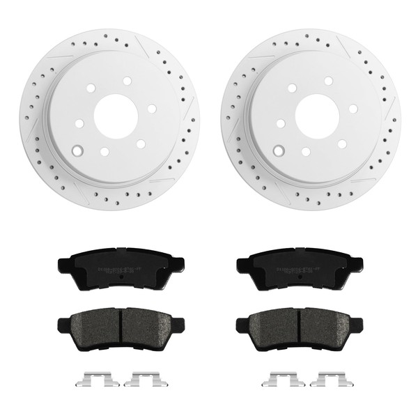 YxpBrake 11.25inch(286mm) Rear Brake Disc Rotors & Ceramic Brake Pads