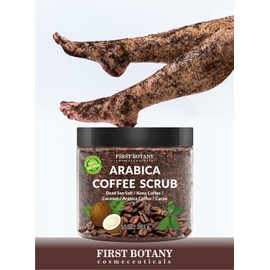 First Botany Exfoliante de Café Arábica 283 g - Exfoliación intensa - Café puro - Antioxidantes - Hecho en USA
