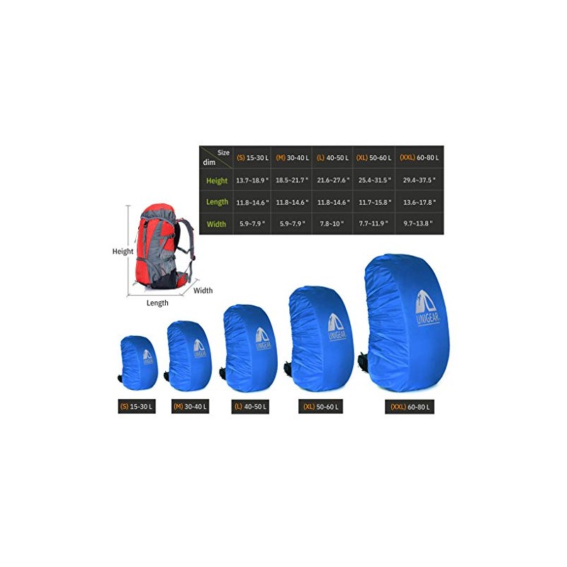 Unigear Funda Impermeable para Mochila 15~80L Cubierta de Bolsa Bolso