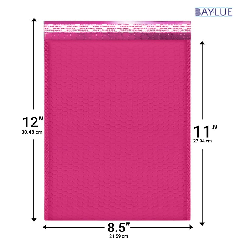 Baylue Hot Pink 8.5x12 Inch Poly Bubble Mailers #2 |Self