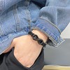Titruebe Men's Leather Infinity Bracelet with Stainless Steel Clasp -