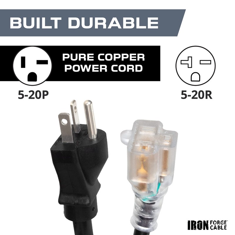 Iron Forge Cable 25 Ft Extension Cord - Nema 5-20