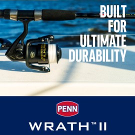 PENN 9' Wrath II Fishing Rod and Spinning Reel Combo, Size 6000, Medium Heavy Power, Moderate Fast Action, Corrosion-Resistant Graphite Construction, Lightweight and Durable