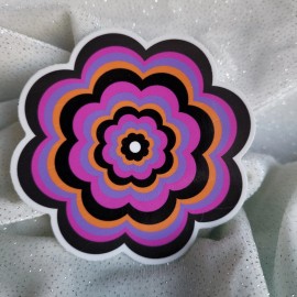 Moonlight Jade STKR076 Black Orange Purple Pink LAYERED Flowered Shaped Sticker Flowers Cutesy