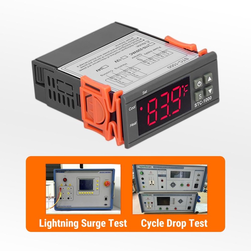 Uadme Temperature Controller Thermostat, STC-1000 Temperature Controllers DC 24V Digital