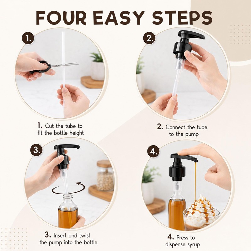 Miqidaa 9 Pack Coffee Syrup Pump Dispenser for 1L Bottles