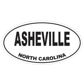 Winter Park Products Asheville North Carolina Oval Bumper Sticker or Helmet Sticker D3698 Euro Oval - 1 Oval $2.45