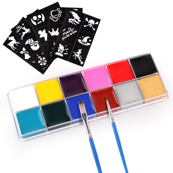 Children's Make-Up Set, 12 Colours Face Paint, Fancy Dress Make-Up,