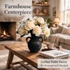 Artificial Flowers with Vase, Faux Rose Centerpiece in Terracotta, 15