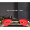 Anti-Scald Oven Gloves,Red Silicone Oven Glove Set,Lobster Claw Pot Holder,