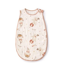 First.B: 4-ply Gauze Sleeper, Spring, Summer, 100% Cotton, Baby, Newborn, Kids, Sleeveless, Fluffy, Cute, Baby Gift, 0 Years, 1 Years, 2 Years, 3 Years, 4 Years Old (Bear Pattern, 25.6 x 16.5 inches