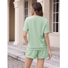 Totatuit Women's Short-Sleeved Tracksuit Crew Neck Summer Plain Two-Piece Leisure