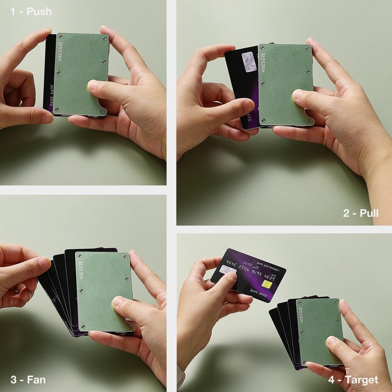 HIESGIE Wallet for Women, Minimalist Card Holder with Removable Clip,