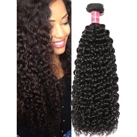 Extensiones de cabello humano rizado de Malasia, 1 paquete de 18 pulgadas, 100% sin procesar, cabello humano rizado virgen Jerry, color natural para m