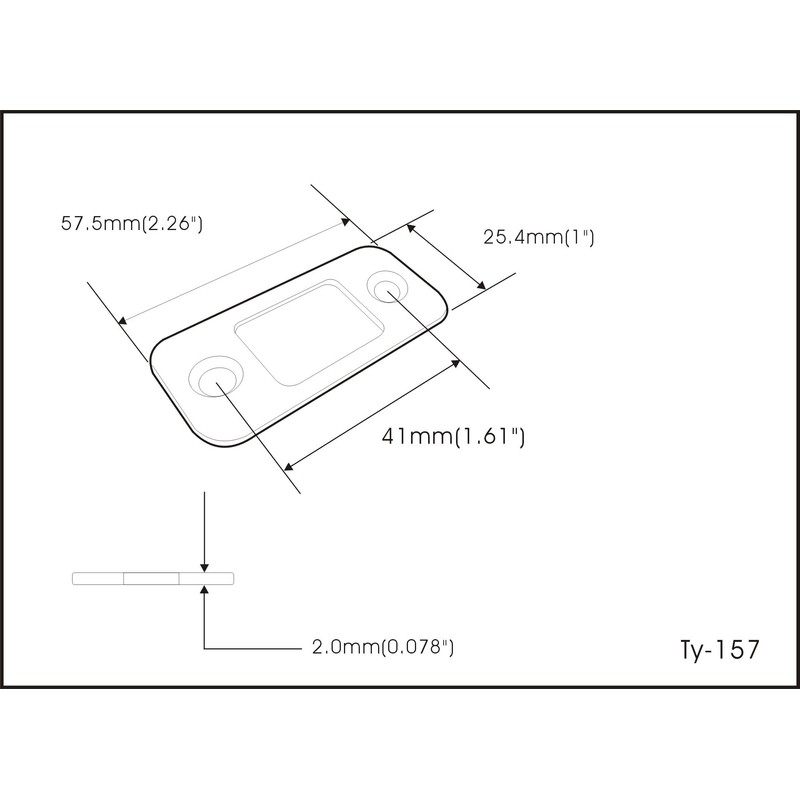 QCAA Solid Brass Deadbolt Strike Plate, Door Backplate, Round Corner,