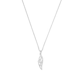 Amor 2016732 Women's Necklace with Pendant 925 Sterling Silver Sets with Synthetic Zirconia 42 cm Silver Wings Comes in Jewellery Gift Box, Sterling Silver, Cubic Zirconia