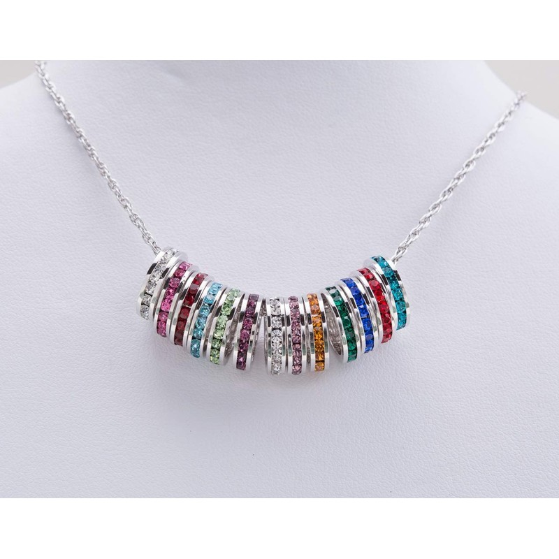 Bosvision Birthstone Pendant Charm - Full Eternity, Stackable, Birthstone