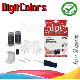 Digit Colors cartridge refill tool kit for Canon PG275 PG-275XL Pigment Black ink cartridges