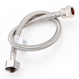 Home Range 1x 500mm WRAS Approved 15mm x 3/4" | Available in 2 Lengths | BSP Flexible Braided Hose, Stainless Steel Bath Tap Flex Connector, Max 90°C Durable, Leak Proof