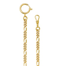 Pocket Watch Chain 5 mm Figaro P48, gold, Glam