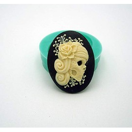 Findings Stop Brand Silicone Mold Punk Skeleton Cameo Flexible for Crafts, Jewelry, Resin, Scrapbooking, Polymer Clay