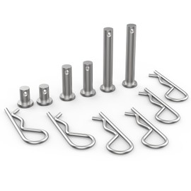 12Pcs M8 Clevis Pin and M3 X 60 R Shape Cotter Assortment Kit, 304 Stainless Steel Single Hole Flat Head Pin Cotter for Hitch Pins Lock Systems