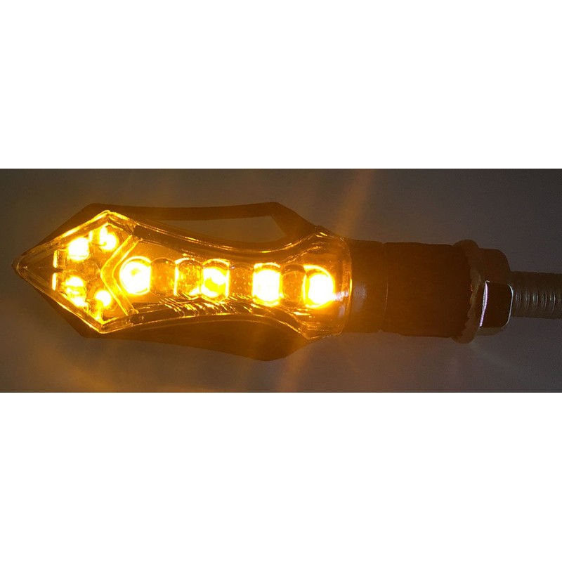 2 PCS Smoke Short Stalk Turn Signals LED Lights Blinkers