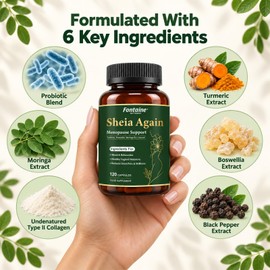 She Again Menopause Supplement for Women with Probiotics, Hormone Balance for Women, Menopouse Reliet & Uttaility for Women, Support Daily Health, 120 Capsules