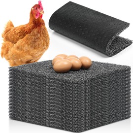 Chunful 12 Pcs Nesting Pads for Chicken Coop, Washable Plastic Nesting Box Liners 12x12 Inch Reusable Nest Box Pads with 6 Pcs Fake Wooden Eggs Chicken Laying Mats Coop Accessories