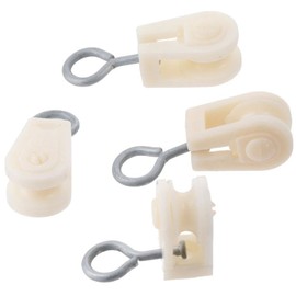 HOBBYIN 10pcs Plastic Single Sheave Lifting Rope Pulley, Small Pulleys for Ground Aquaculture Water Lines, Nylon Iron Hooks, Greenhouse Air Vents