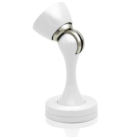 Door Stoppers Magnetic Door Stops White Brushed Stainless Steel Door Stopper Floor Wall Mount Magnetic Door Catch Door Holder for Bottom of Door Keep Door Open