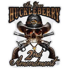 Erazor Bits 2nd Amendment Reflective Decals, (I Am Your Huckleberry) Sticker for Cars, Trucks, Laptops, and Water Bottles, (RN2456D), (4IN)
